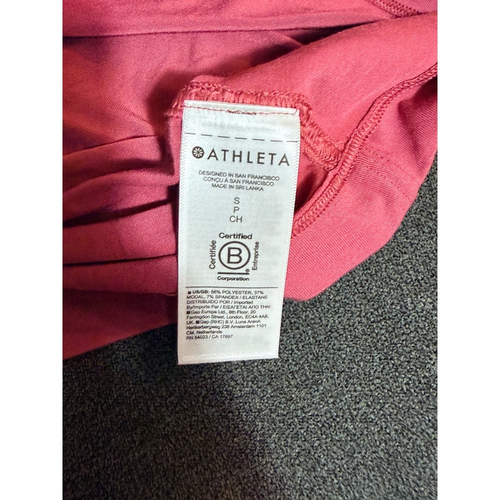 Athleta Renew High Neck Tank Top Raspberry Pink Racerback S - Picture 5 of 6